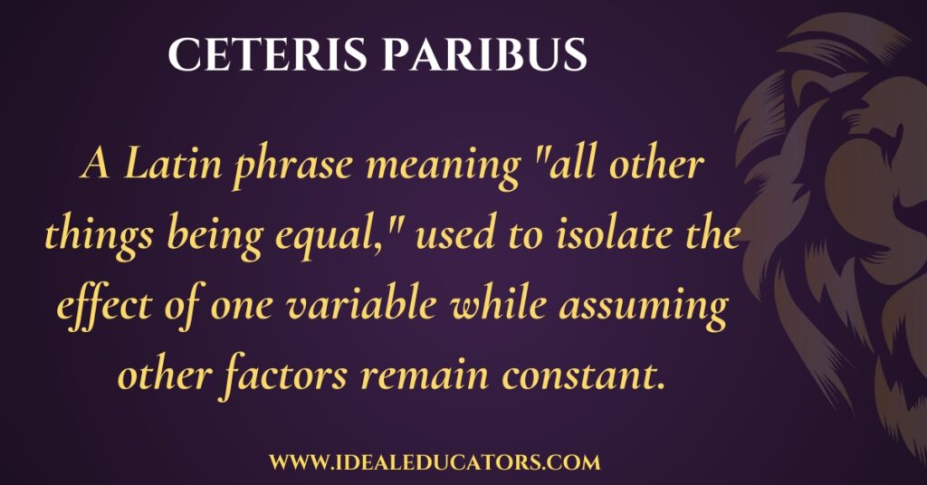 understanding ceteris paribus